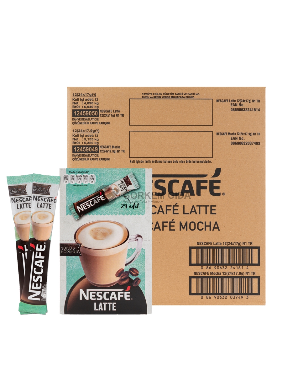 Nescafe Latte Foamy Coffee with Rich Milk 17 Gr. 288 Pieces (BOX)