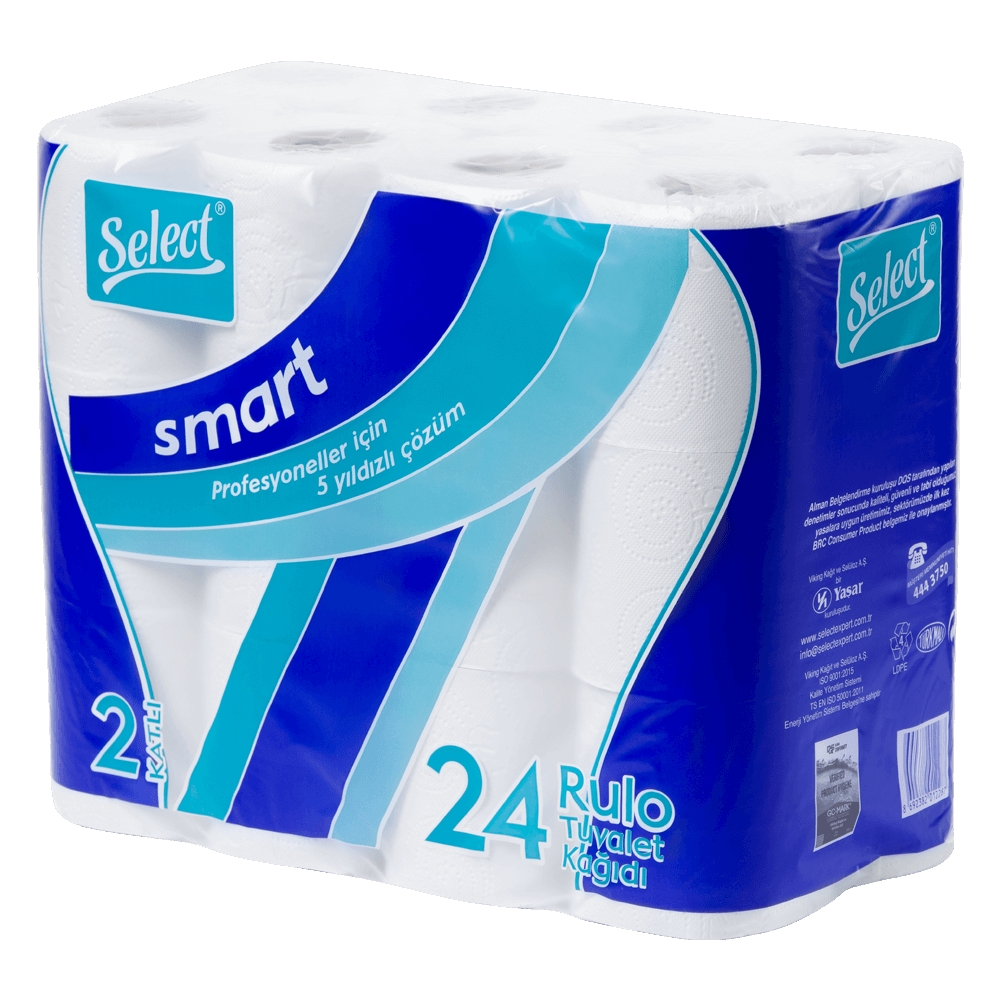 Smart 24 Roll Toilet Paper 140 YP Double Ply Toilet Paper 24*3:72 roll