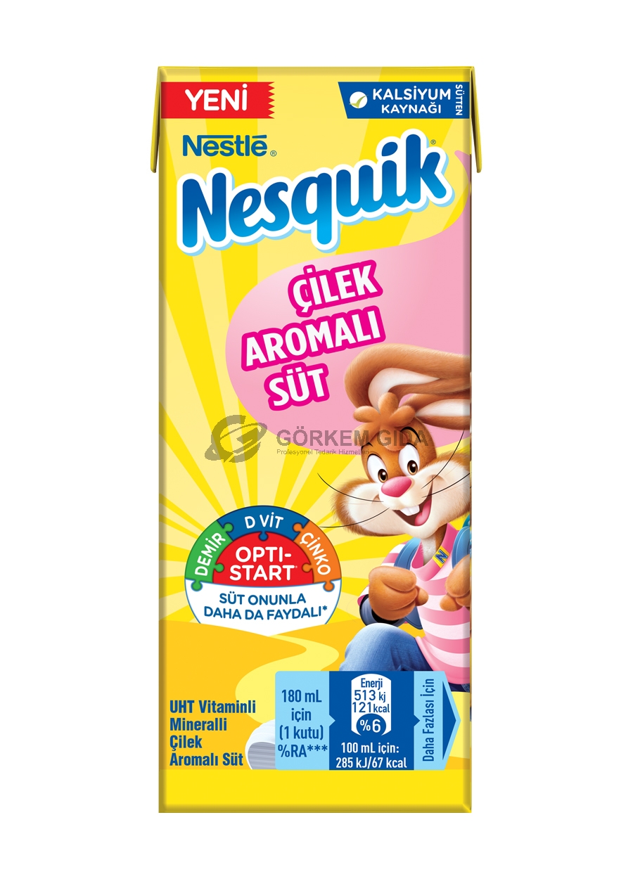 Nestle Nesquik UHT Çilekli Süt 180 ML. (KOLİ) 27 Adet