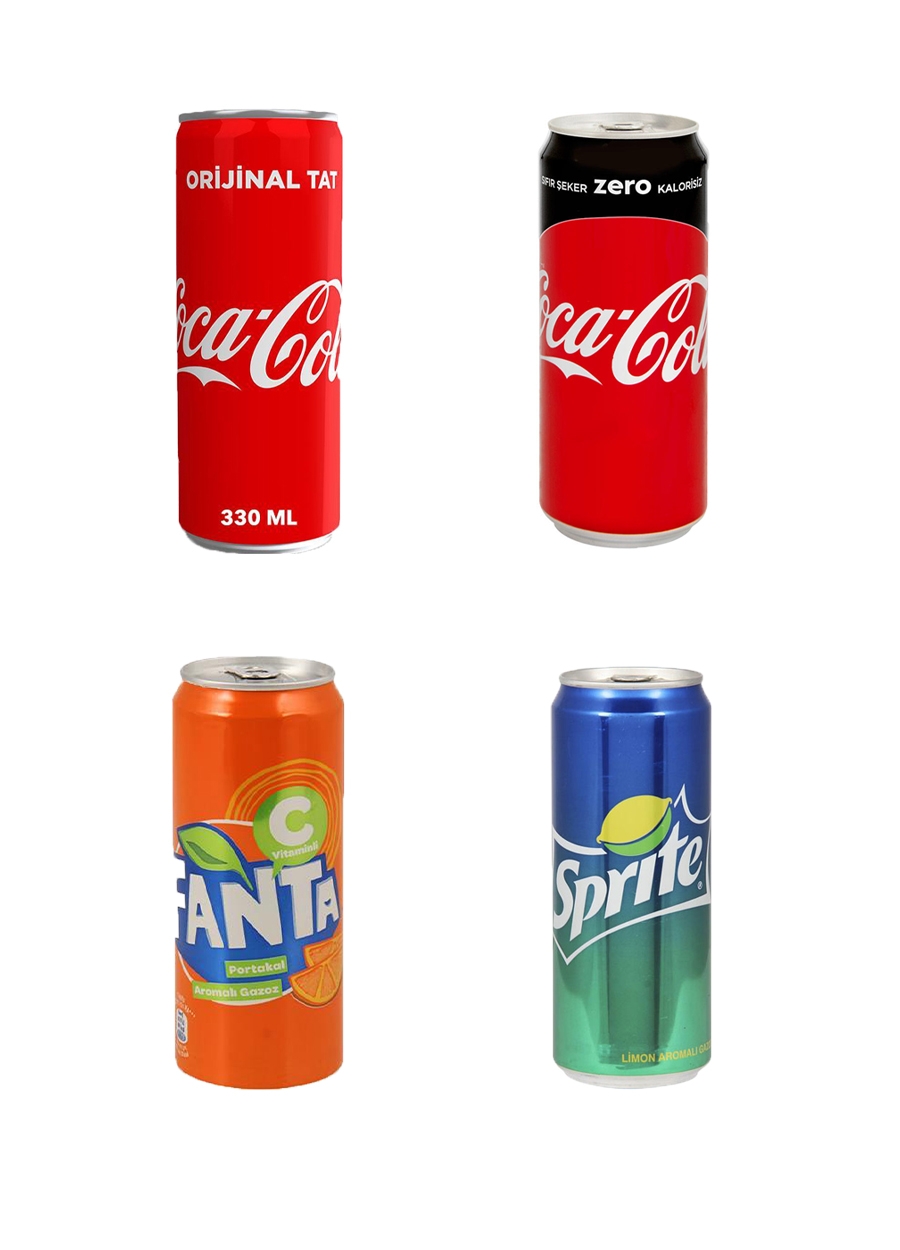 KUTU COLA , FANTA, SPRİTE, ZERO 330 ML*24 TENEKE