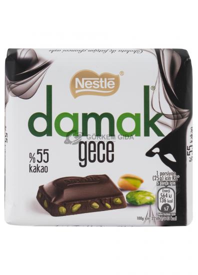 Nestle Damak Night Square Chocolate with Pistachio 63 Gr. (BOX)